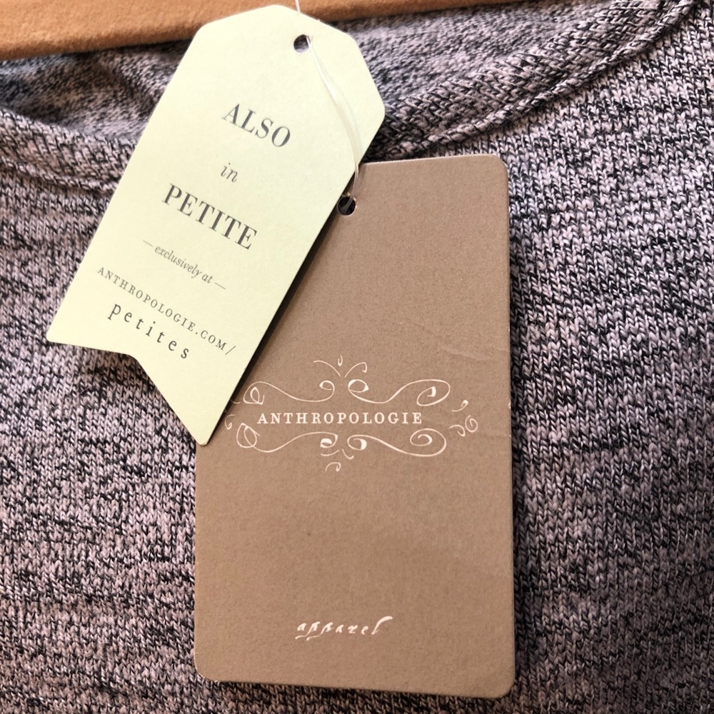 NWT Anthropologie Gray Short Sleeve Peplum Sweater - Picture 4 of 4